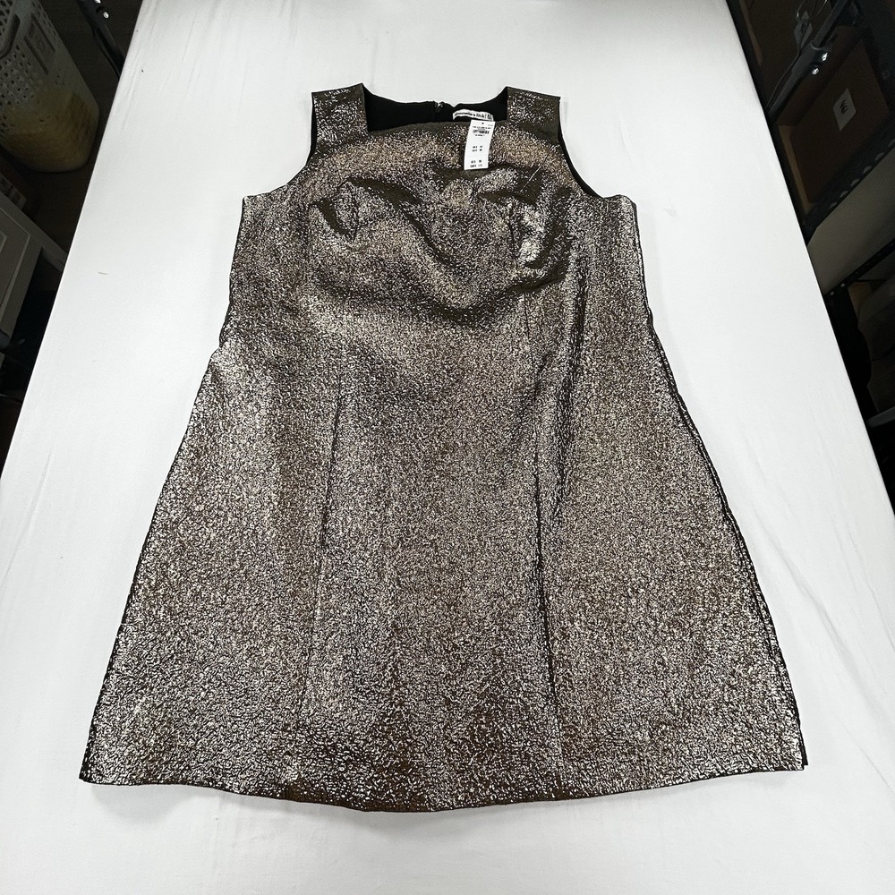 Abercrombie & Fitch Women's XL Sleeveless Gold Metallic Sparkle Dress Zipper